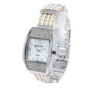 Charles Delon Casual Style Silver/Pearls Watch